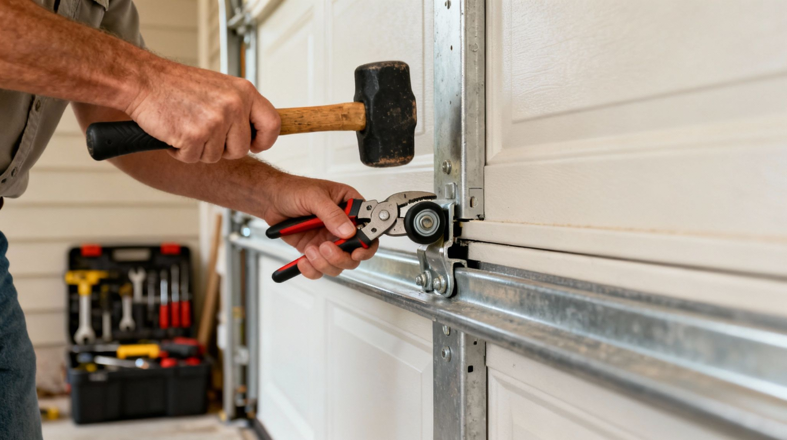 Off-Track Garage Door Realignment